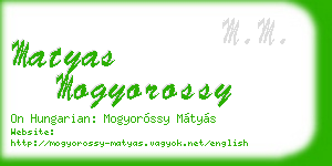 matyas mogyorossy business card