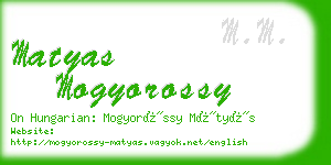 matyas mogyorossy business card